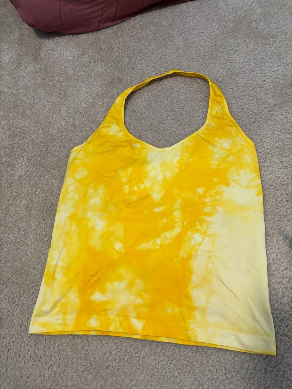Yellow Tie-Dye Athletic Halter Top